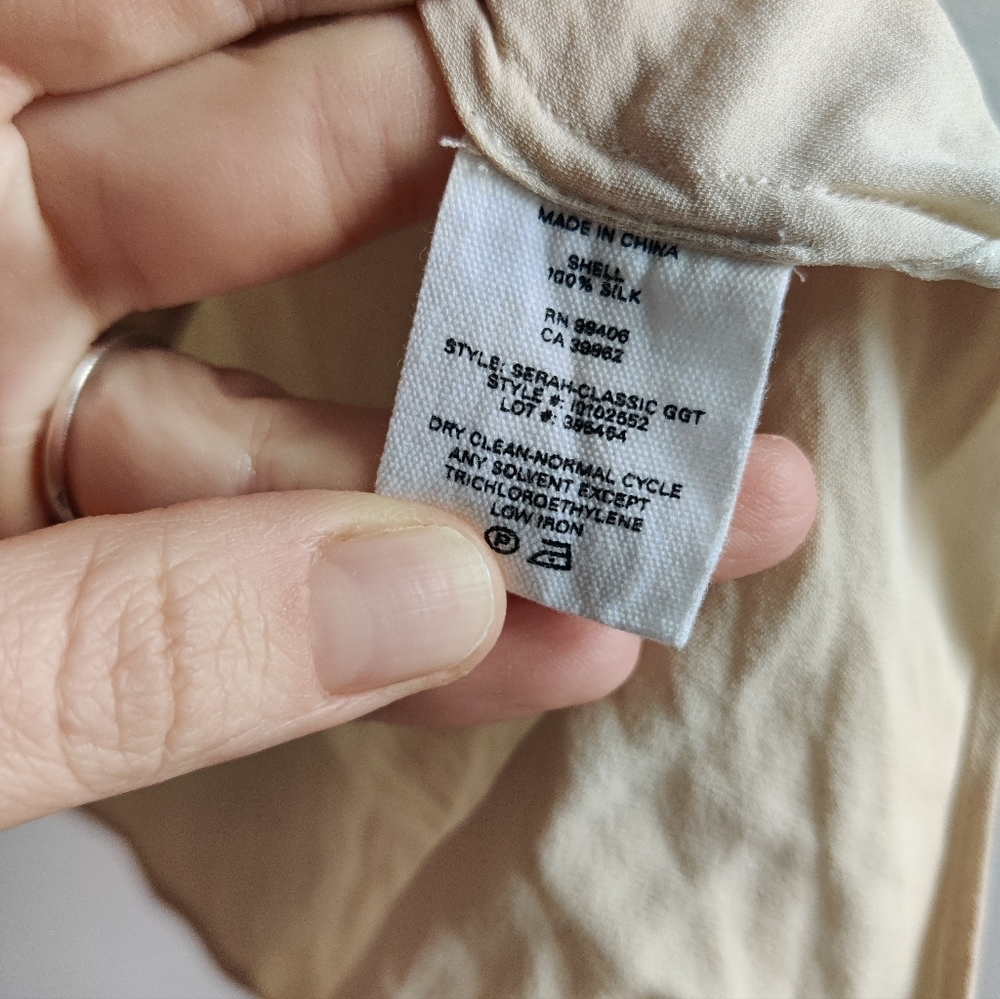Theory Serah Silk Tie Blouse Cream - Picture 3 of 6
